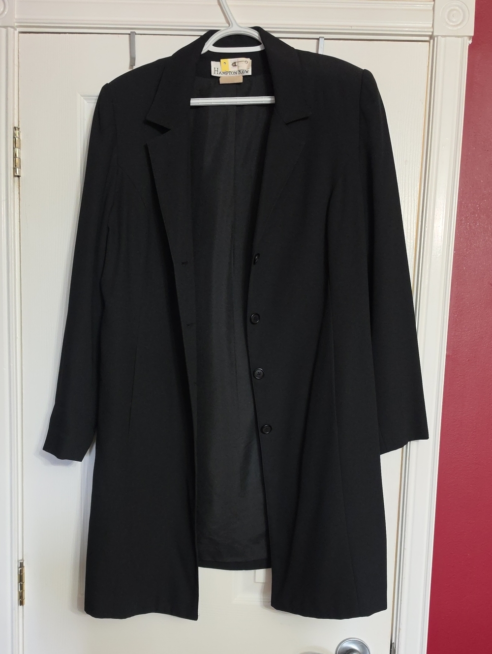 Women's Black Long Blazer Coat